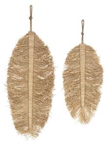 Dekorácia na stenu z rafie Oasis Leaf 29x70 cm + 24x50 cm