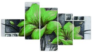 Obraz zelené kvety (Obraz 150x85cm)