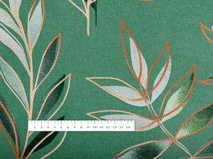 Biante Bavlnené posteľné obliečky Sandra SA-435 Popínavé listy na zelenom Jednolôžko 140x200 a 70x90 cm