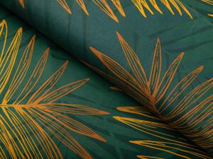 Biante Bavlnený okrúhly obrus Sandra SA-433 Veľké palmové listy na tmavo zelenom Ø 80 cm