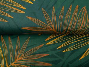 Bavlnená látka/plátno Sandra SA-433 Veľké palmové listy na tmavo zelenom - šírka 160 cm - 2.AKOSŤ