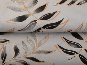 Bavlnená látka/plátno Sandra SA-437 Popínavé listy na sivom - šírka 160 cm