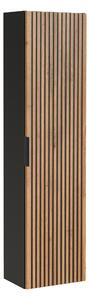 CMD COMAD - Kúpeľňová skrinka vysoká Xilo Black - čierna - 35x140x25 cm