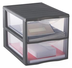 Úložný box s 2 zásuvkami, antracit, OFFICEMIX A4 2A