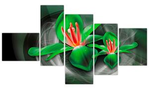Abstraktný obraz kvetín (Obraz 150x85cm)