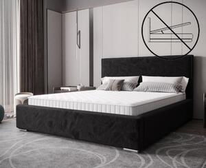Nadčasová čalúnená posteľ v minimalistickom dizajne čiernej farby 180 x 200 cm bez úložného priestoru