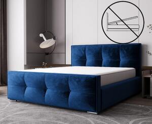 Luxusná čalúnená posteľ v glamour štýle modrej farby 180 x 200 cm bez úložného priestoru