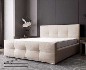 Luxusná čalúnená posteľ v glamour štýle béžovej farby 180 x 200 cm s úložným priestorom