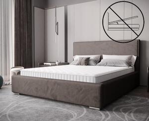Nadčasová čalúnená posteľ v minimalistickom dizajne šedej farby 180 x 200 cm bez úložného priestoru