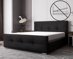 Luxusná čalúnená posteľ v glamour štýle čiernej farby 180 x 200 cm bez úložného priestoru