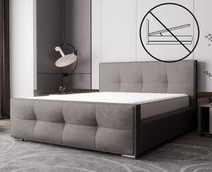 Luxusná čalúnená posteľ v glamour štýle šedej farby 180 x 200 cm bez úložného priestoru