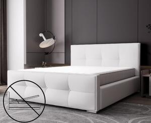 Luxusná čalúnená posteľ v glamour štýle bielej farby 180 x 200 cm bez úložného priestoru