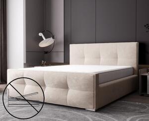 Luxusná čalúnená posteľ v glamour štýle béžovej farby 180 x 200 cm bez úložného priestoru