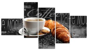 Káva s croissantom - obraz (Obraz 150x85cm)