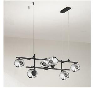 Ondaluce - Luster na lanku JEWEL 6xE14/10W/230V čierna/dymovo-čierna