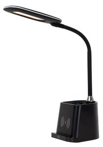 LUCIDE 18674/06/30 PENNY stolové svietidlo LED 4,7W/780lm 3000K čierna, bezdrôtová nabíjačka
