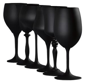 Crystalex poháre na biele víno GlassGambit Čierna 400 ml 6KS