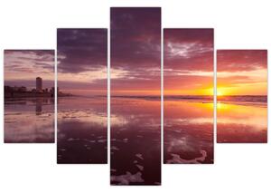 Obraz zapadajúceho slnka nad morskou hladinou (Obraz 150x105cm)