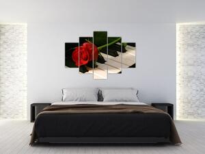 Obraz ruže na klavíri (Obraz 150x105cm)