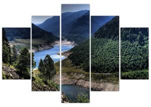 Obraz rieky medzi horami (Obraz 150x105cm)