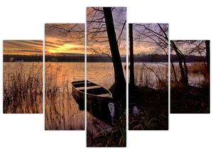 Obraz lodičky na jazere (Obraz 150x105cm)