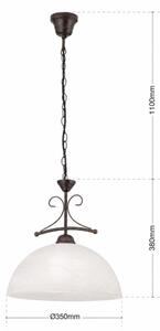 Orion - Luster na reťazi RULA 1xE27/40W/230V pr. 35 cm biela/bronz