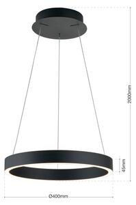 Orion - LED stmievateľný luster na lanku KOLK LED/40W/230V 2700/3000/4000K, priemer 40 cm, čierny