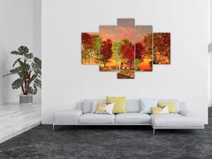 Obraz prírody - farebné stromy (Obraz 150x105cm)