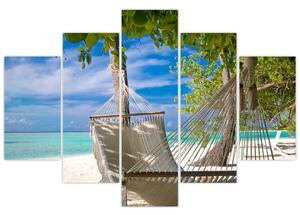 Obraz ležadla na pláži (Obraz 150x105cm)