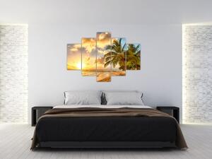 Obraz palmy na piesočnatej pláži (Obraz 150x105cm)