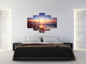 Moderný obraz - západ slnka nad morom (Obraz 150x105cm)