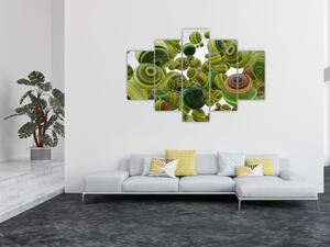 Abstraktný obraz - zelené gule (Obraz 150x105cm)