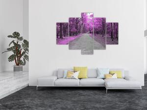 Moderný obraz - fialový les (Obraz 150x105cm)