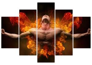 Obraz muža v ohni (Obraz 150x105cm)