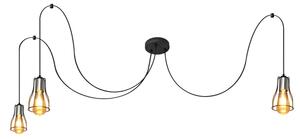 Luster na lanku TUBE LONG 3xE27/15W/230V čierna/chróm