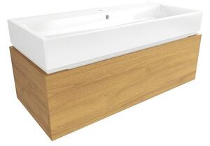 Kúpeľňová skrinka s umývadlom SAT Feel 100x30x46 cm medový dub mat SATFEEL100DMU2