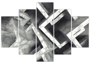 Abstraktný čiernobiely obraz (Obraz 150x105cm)