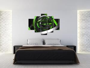 Zelená a sivá - moderný obraz do bytu (Obraz 150x105cm)