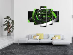 Zelená a sivá - moderný obraz do bytu (Obraz 150x105cm)