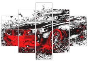 Obraz - Maľované auto v akcii (150x105 cm)