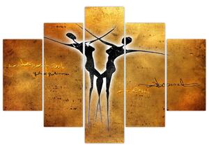 Obraz maľby tanečného páru (150x105 cm)