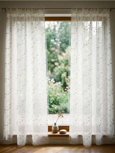 Sinsay - Záclona s páskou a lesklou rastlinnou výšivkou - biela