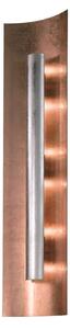Nástenné svietidlo Aura medené tienidlo strieborné, výška 30 cm