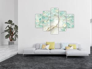 Obraz - Zlatý kvitnúci strom (150x105 cm)
