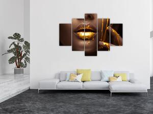 Obraz - Žena so zlatými perami (150x105 cm)