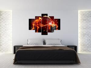 Moderný obraz - ohnivý muž (Obraz 150x105cm)