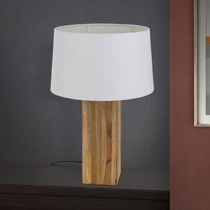 Stolová lampa Dallas kvádrovitý drevený podstavec