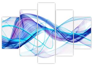 Obraz: abstraktné modrá vlna (Obraz 150x105cm)