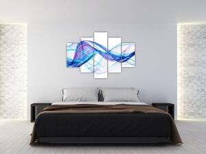 Obraz: abstraktné modrá vlna (Obraz 150x105cm)