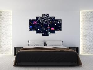 Detský obraz - nočná obloha (Obraz 150x105cm)